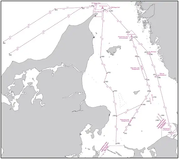 Map showing shipping routes.